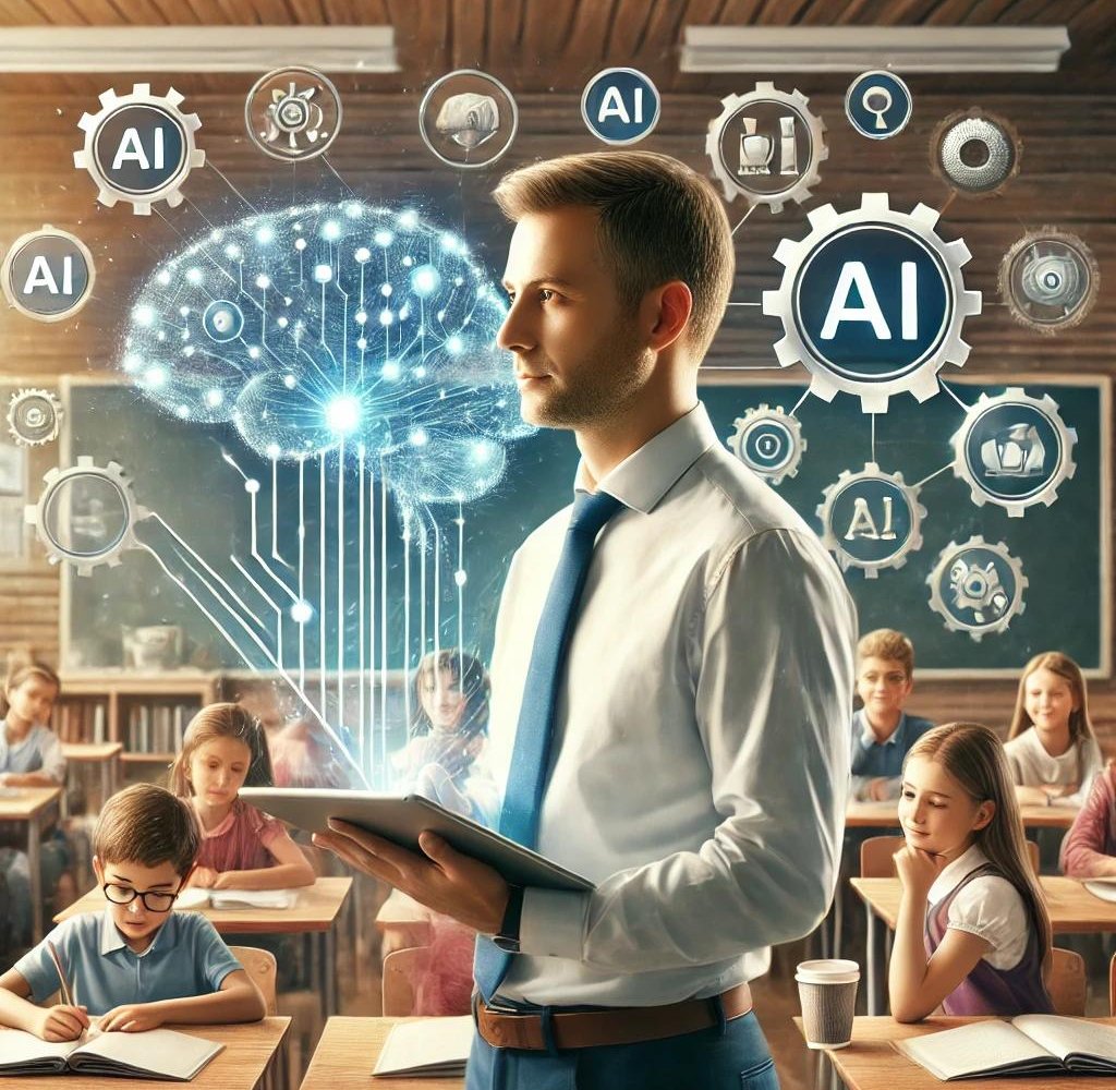 Un profesor guiando a su alumnado en clase